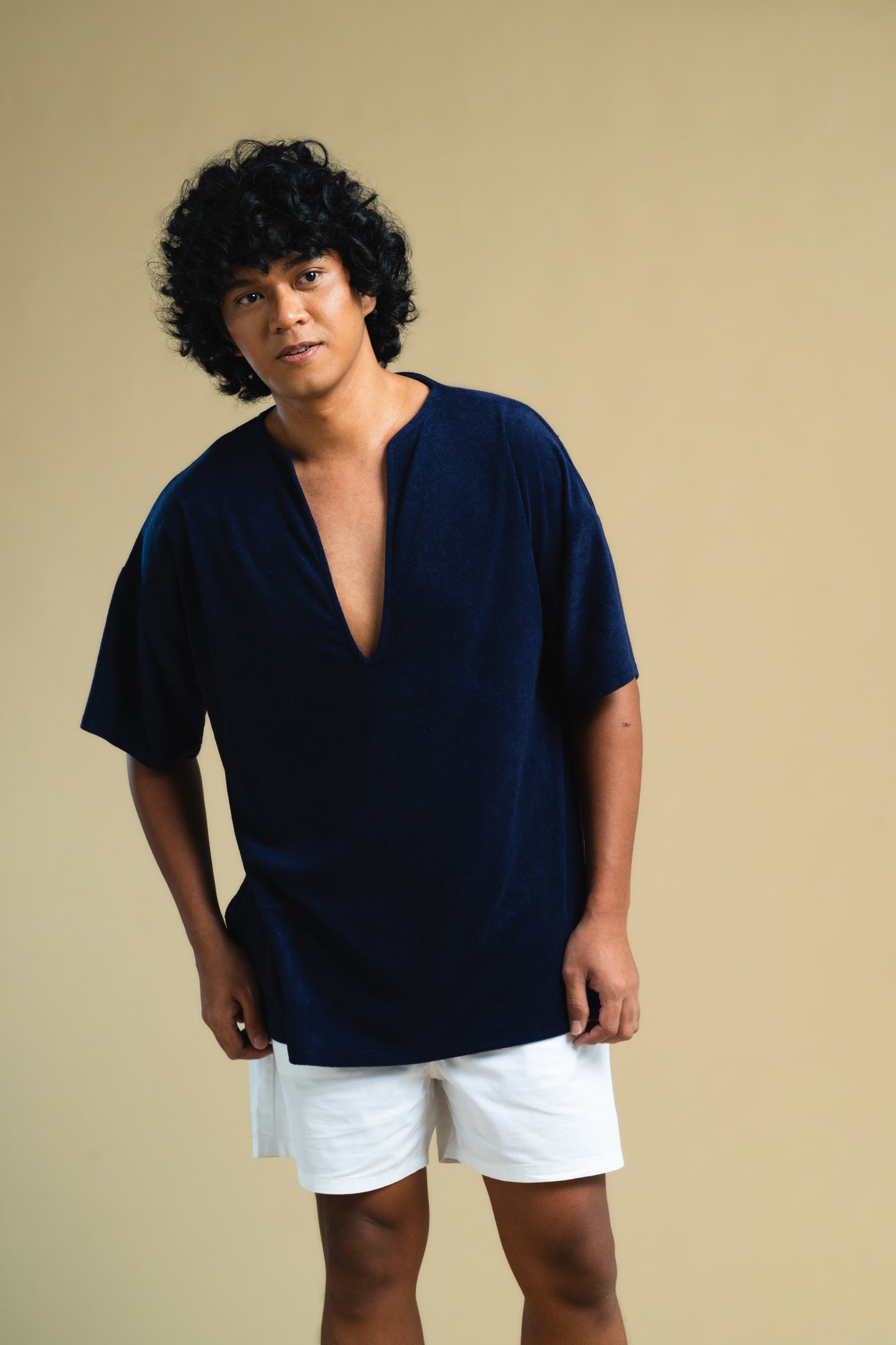 Midnight Blue Terry Poncho