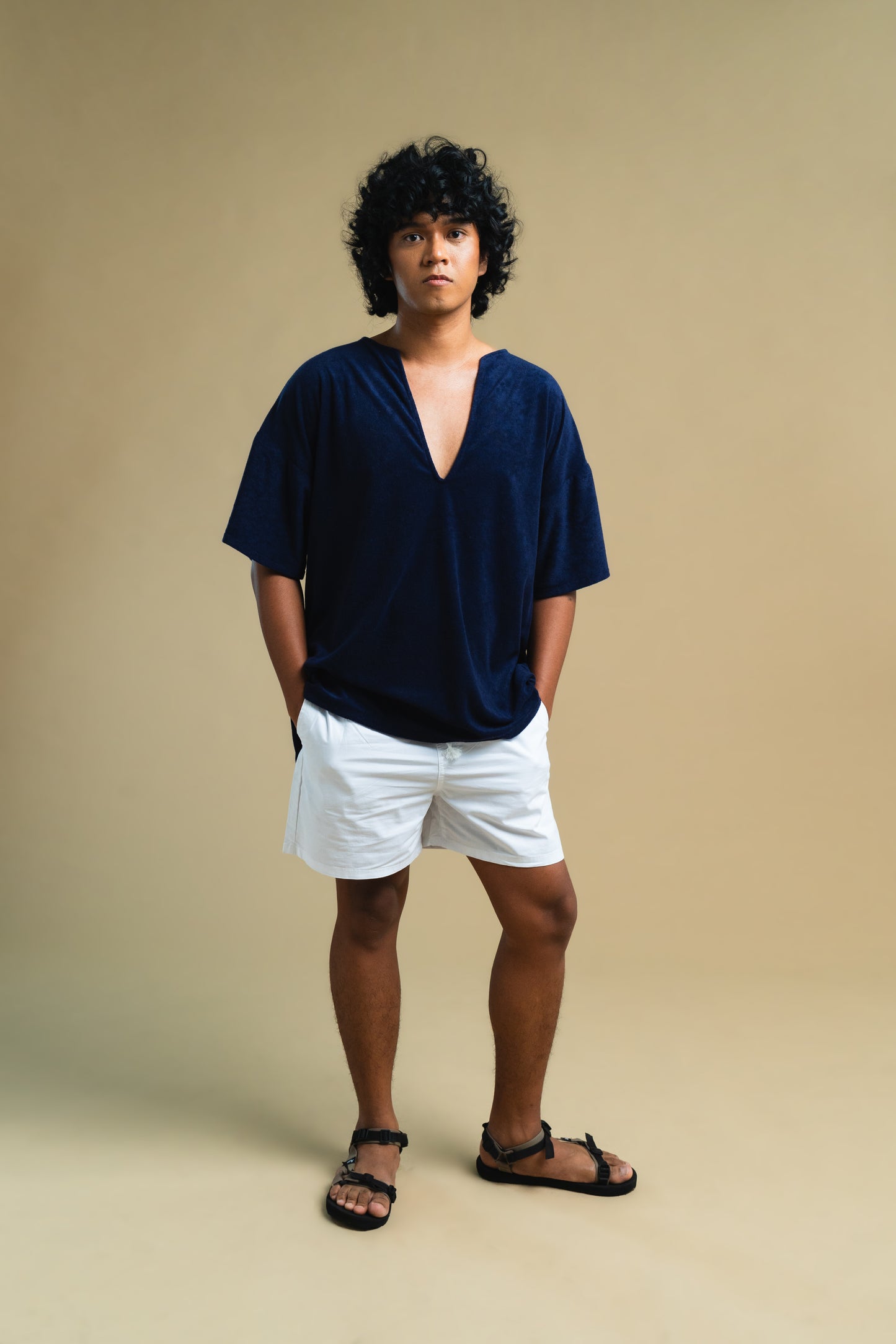 Midnight Blue Terry Poncho