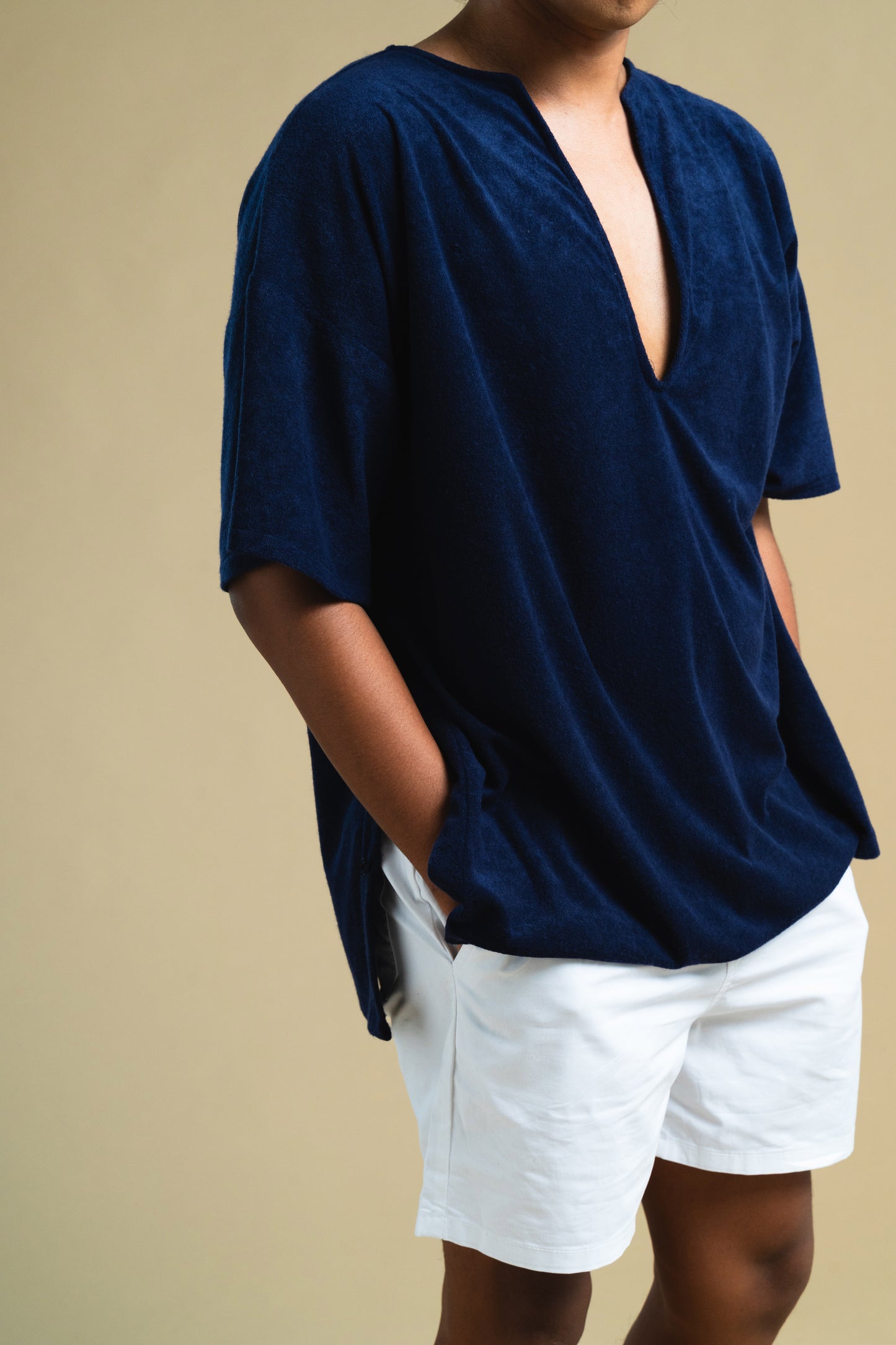 Midnight Blue Terry Poncho