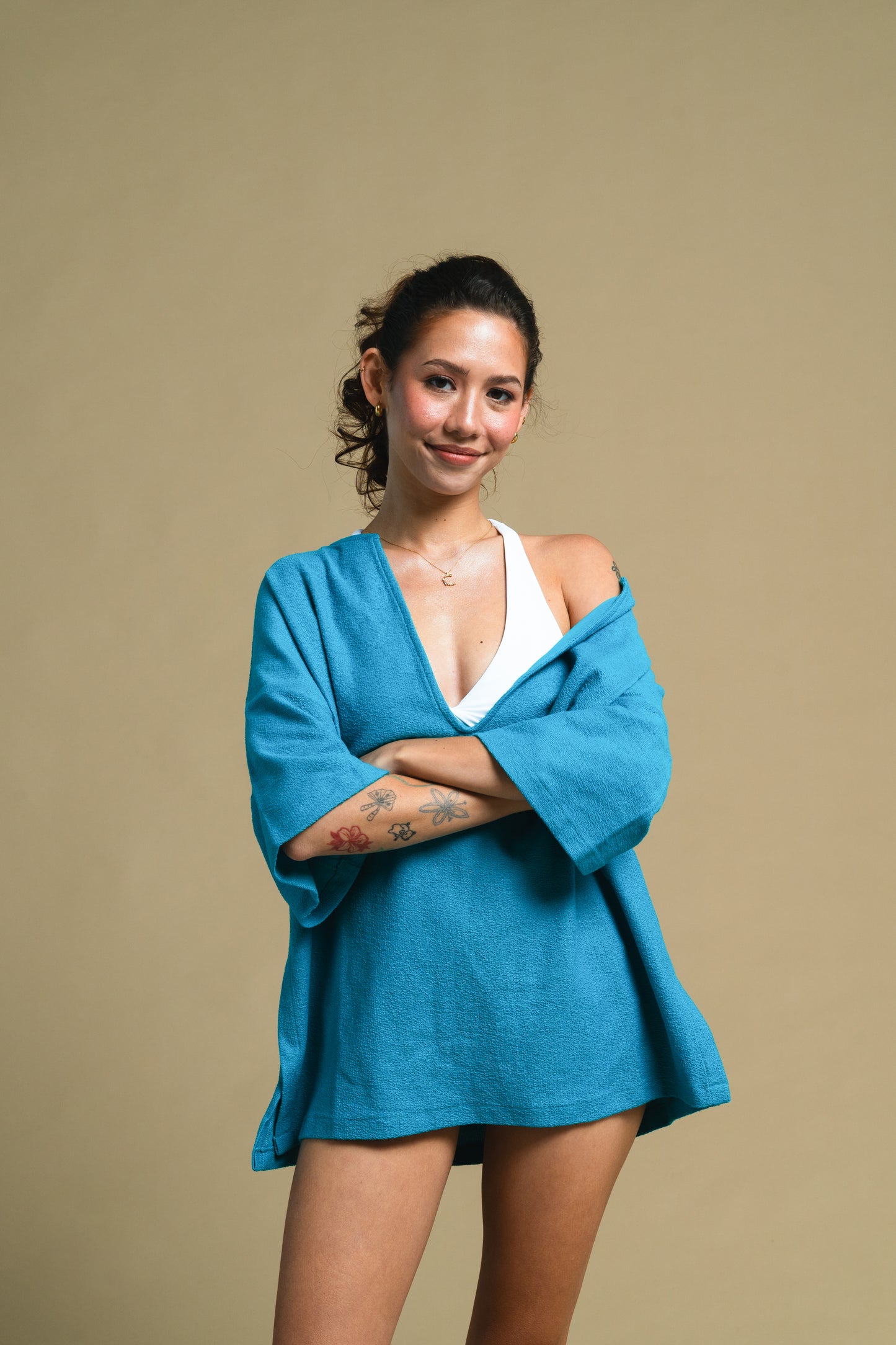 Tropical Turquoise Terry Poncho