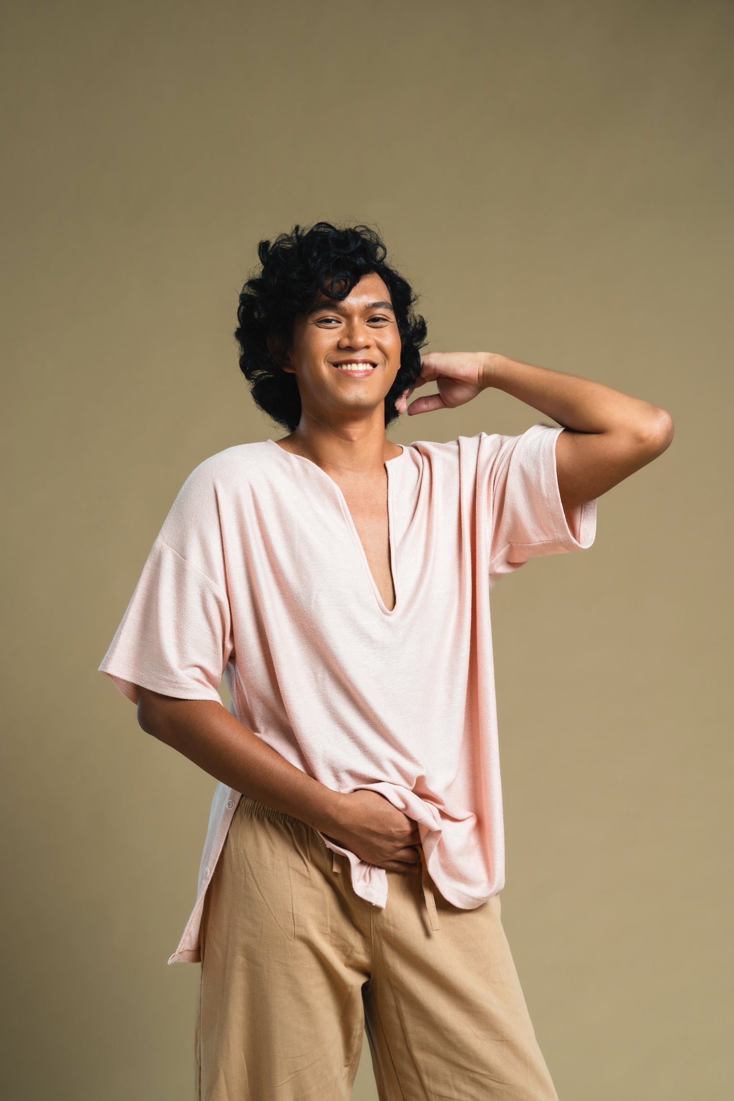 Sweet Peach Terry Poncho