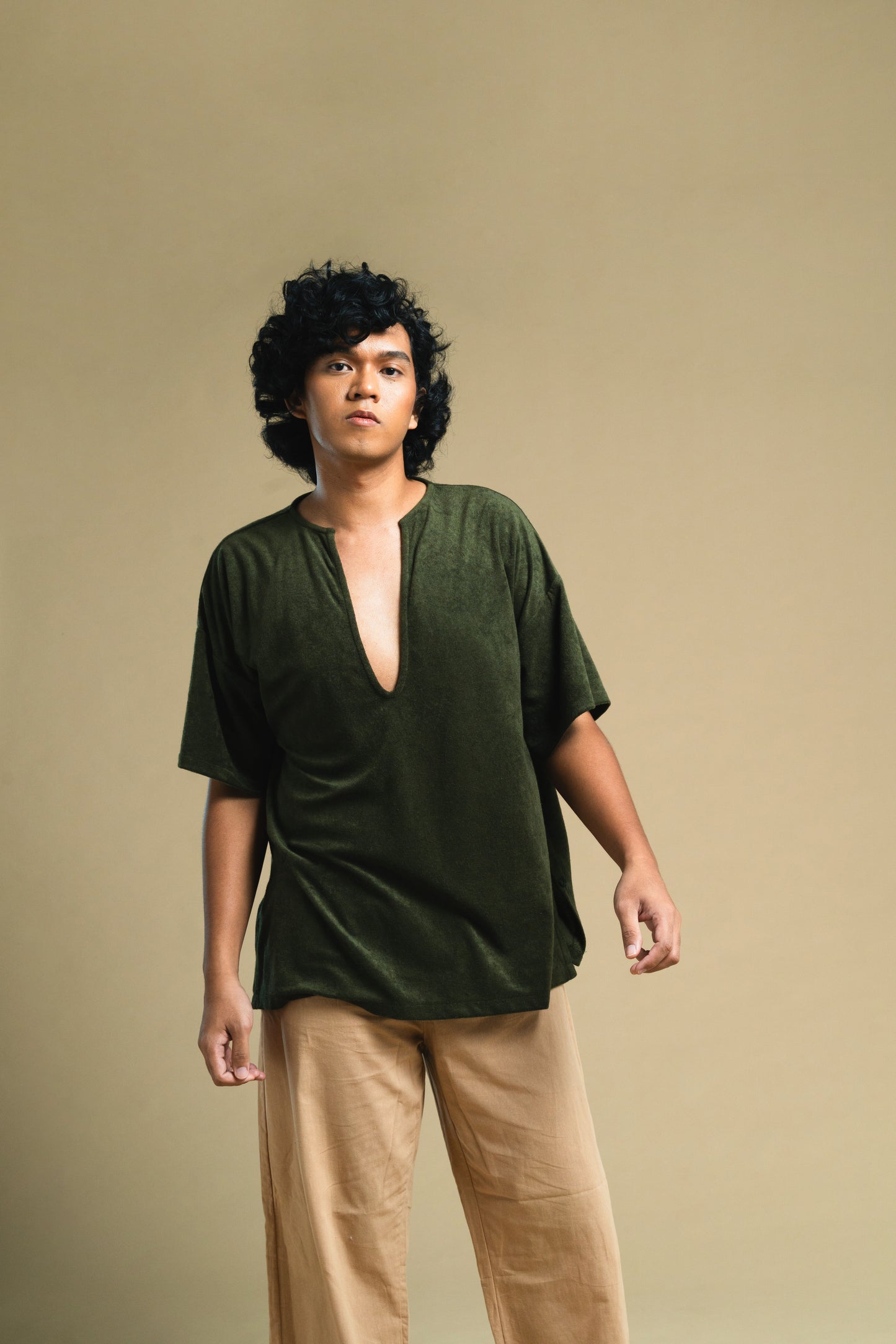 Forest Green Terry Poncho