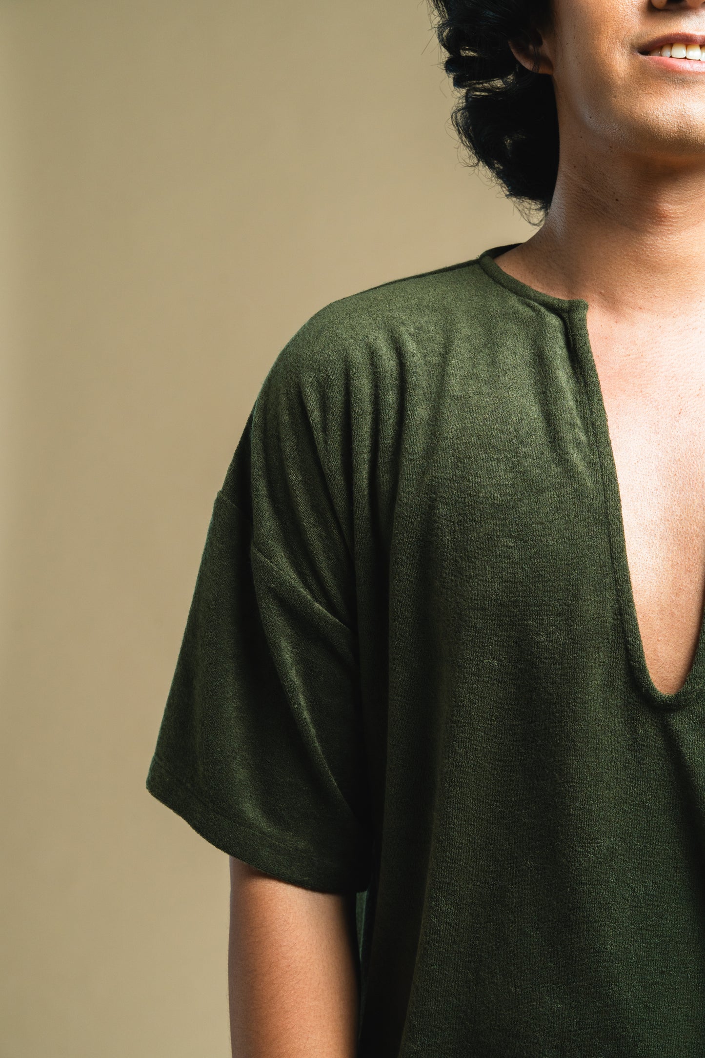 Forest Green Terry Poncho