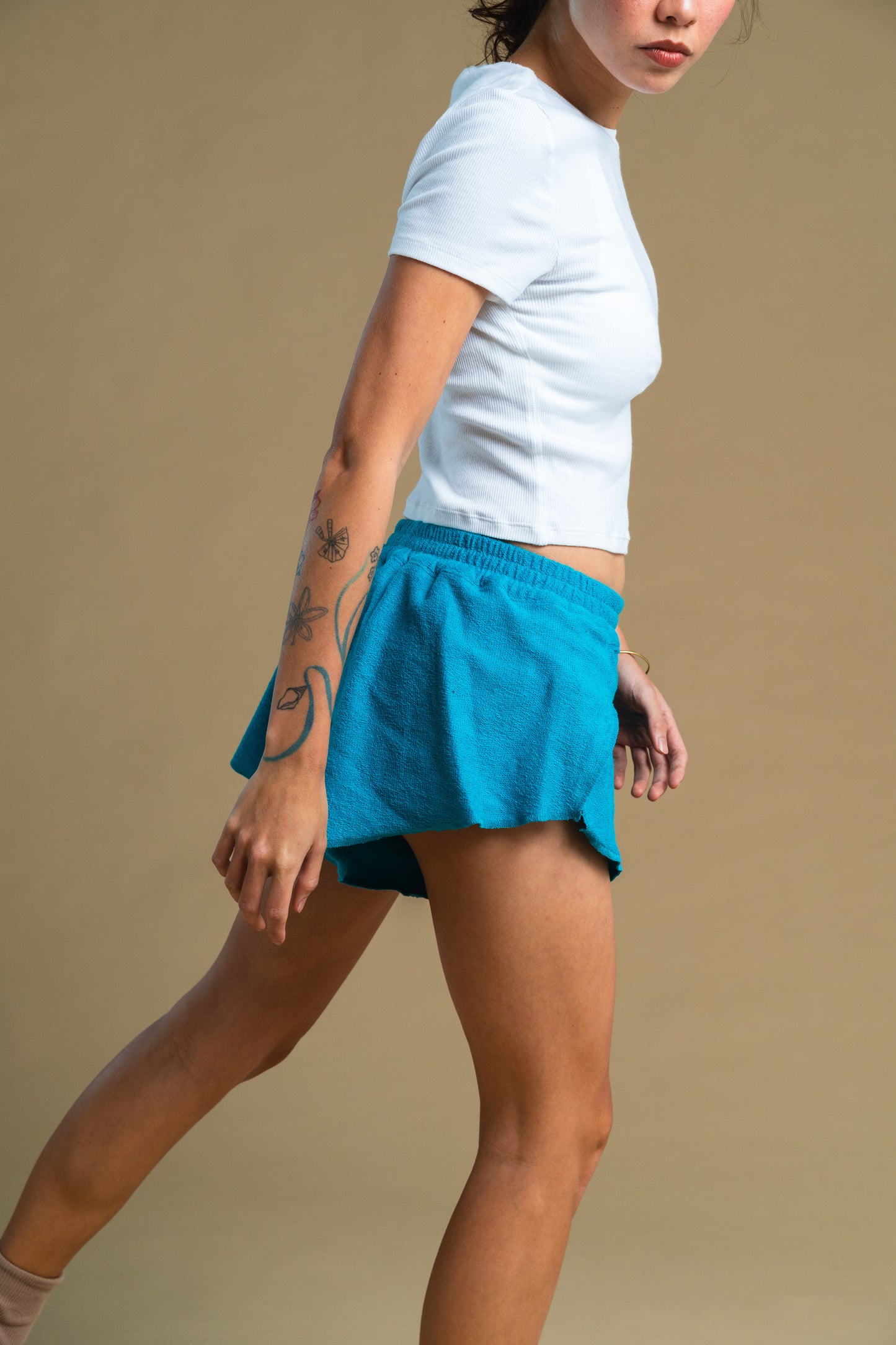 Tropical Turquoise Terry Shorts