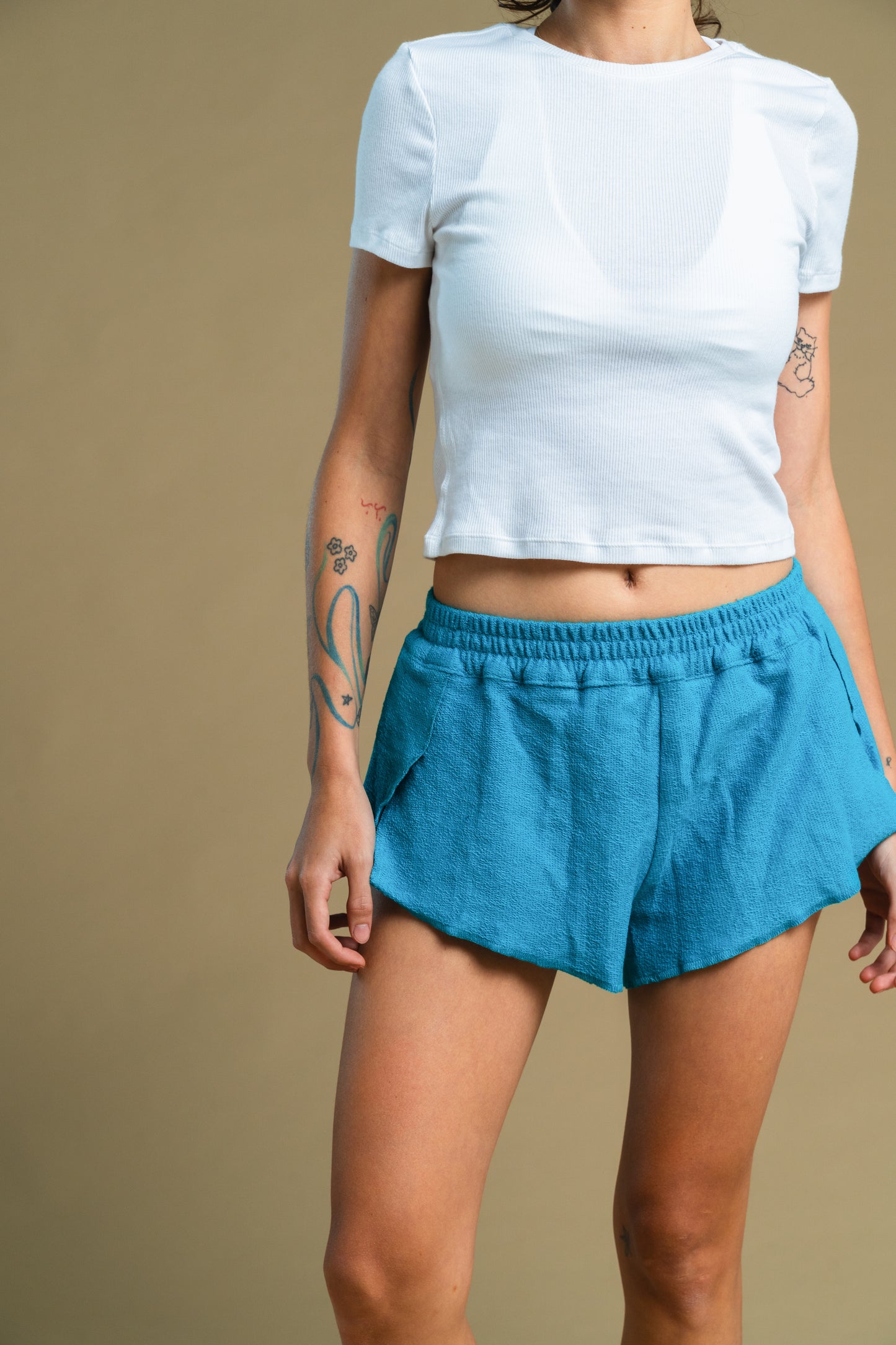 Tropical Turquoise Terry Shorts