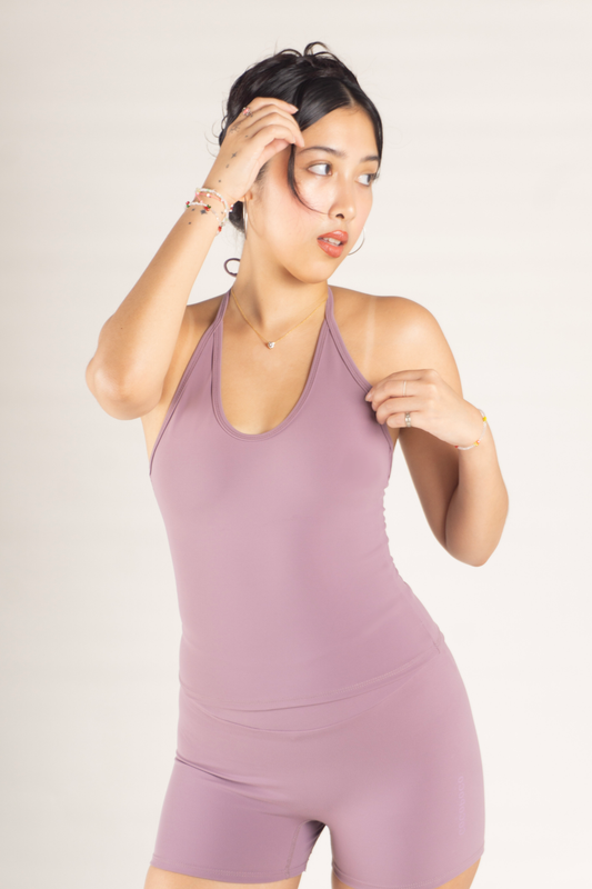 Plum Halter Tie Tank